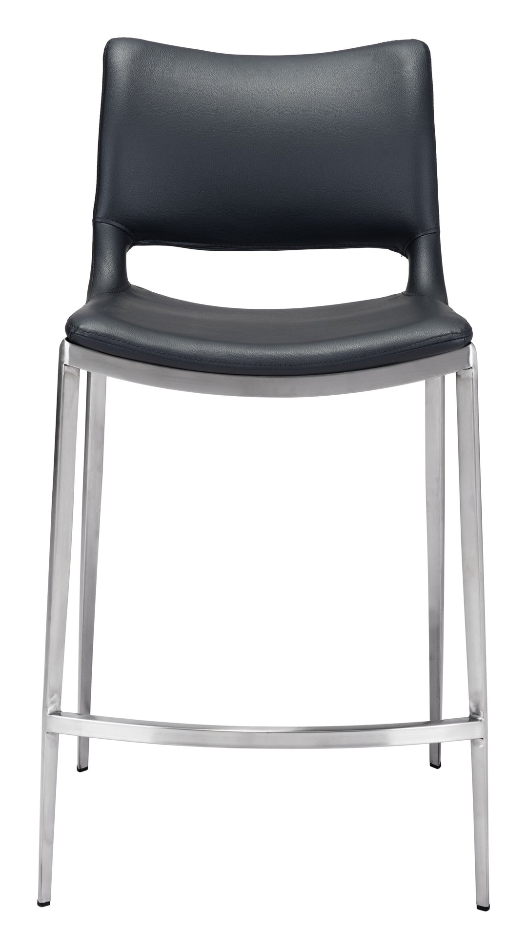 Zuo Ace Counter Stool (Set of 2) Black & Silver