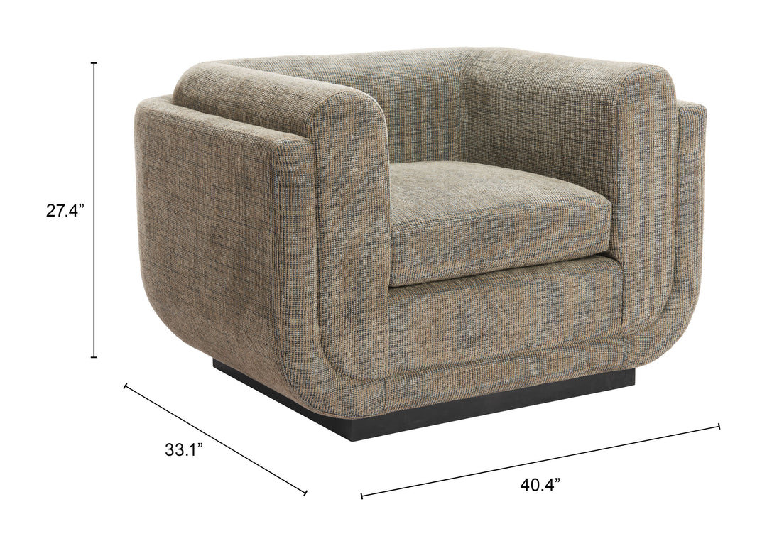 Zuo Sereneu Accent Chair Green Tweed