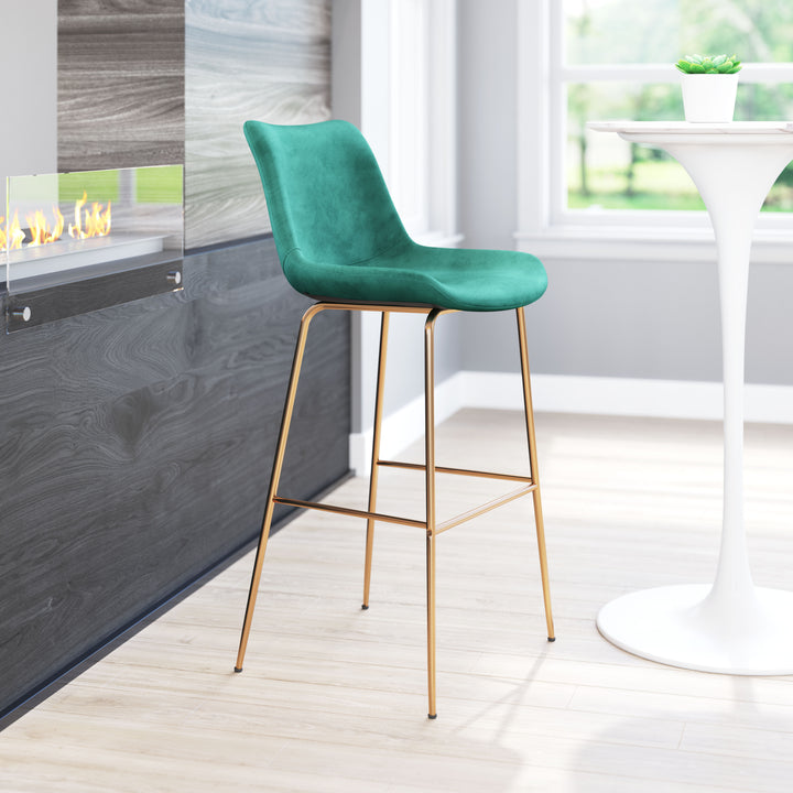 Zuo Tony Barstool Green & Gold