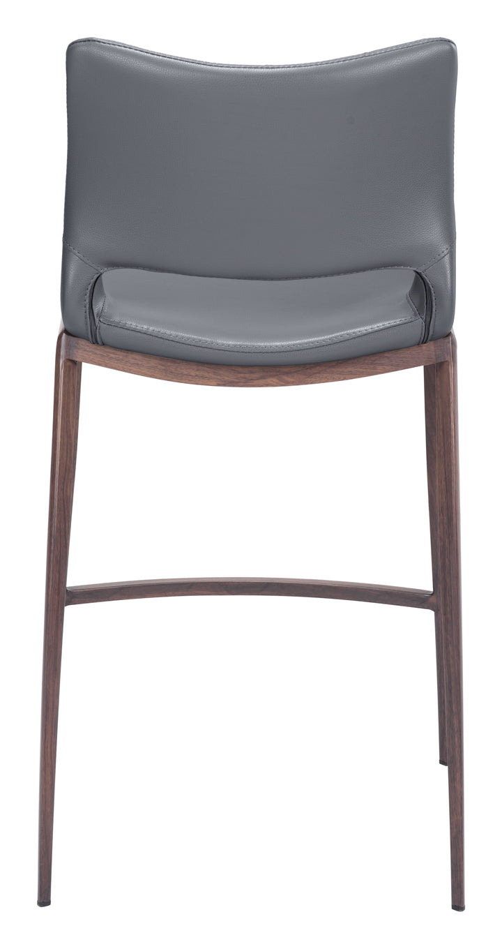 Zuo Ace Counter Stool (Set of 2) Dark Gray & Walnut