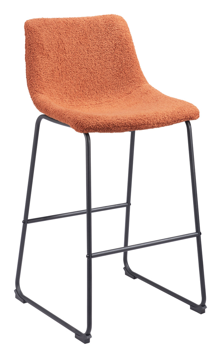 Zuo Smart Barstool (Set of 2) Burnt Orange