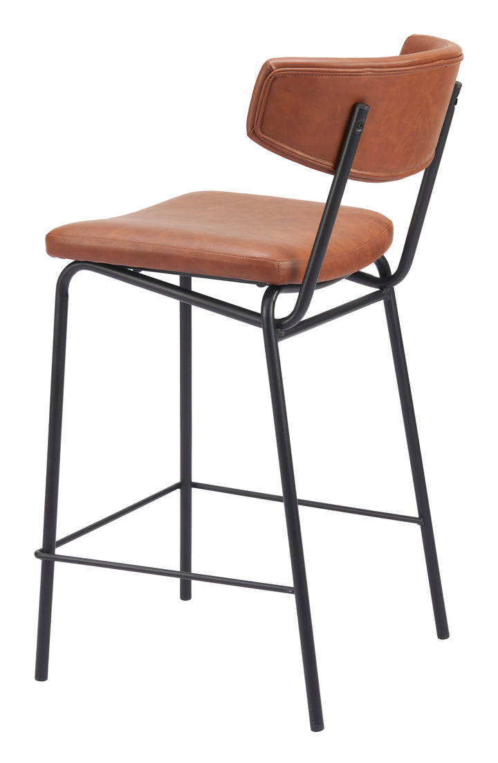 Zuo Charon Counter Stool (Set of 2) Vintage Brown