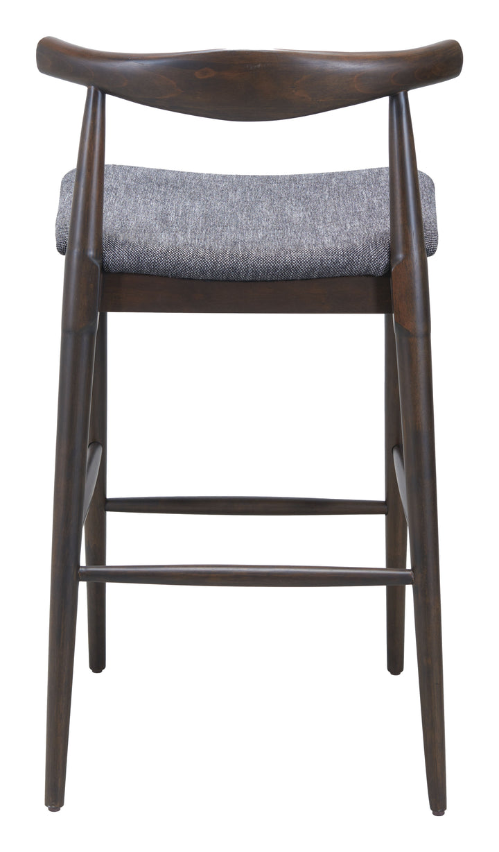Zuo Tuzka Barstool (Set of 2) Gray & Espresso