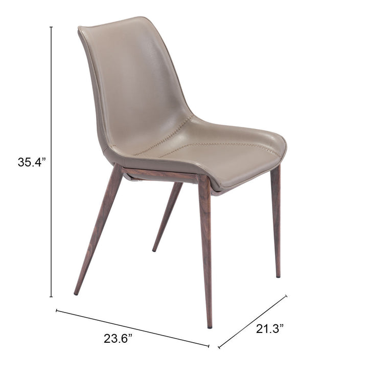 Zuo Magnus Dining Chair (Set of 2) Brown & Walnut