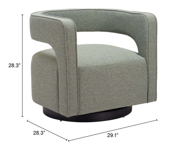 Zuo Turku Swivel Chair Sage Green