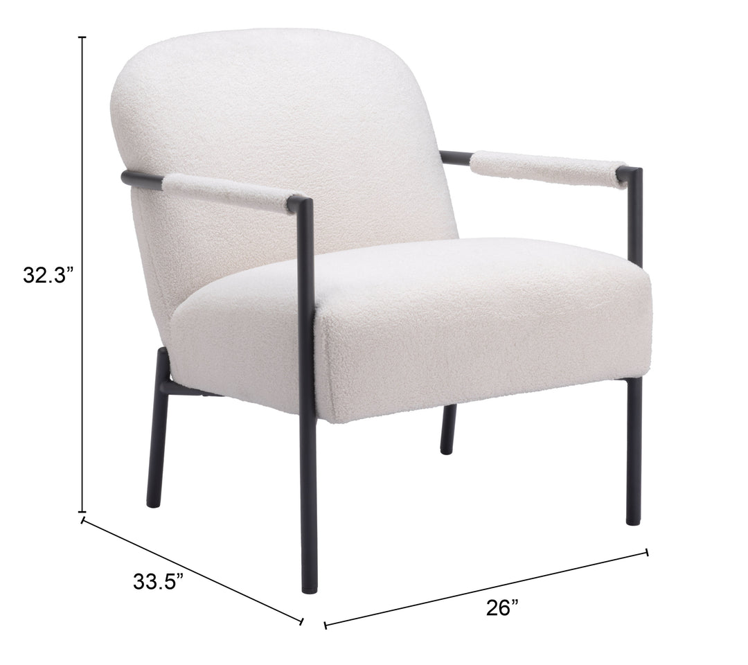 Zuo Chicago Accent Chair Ivory