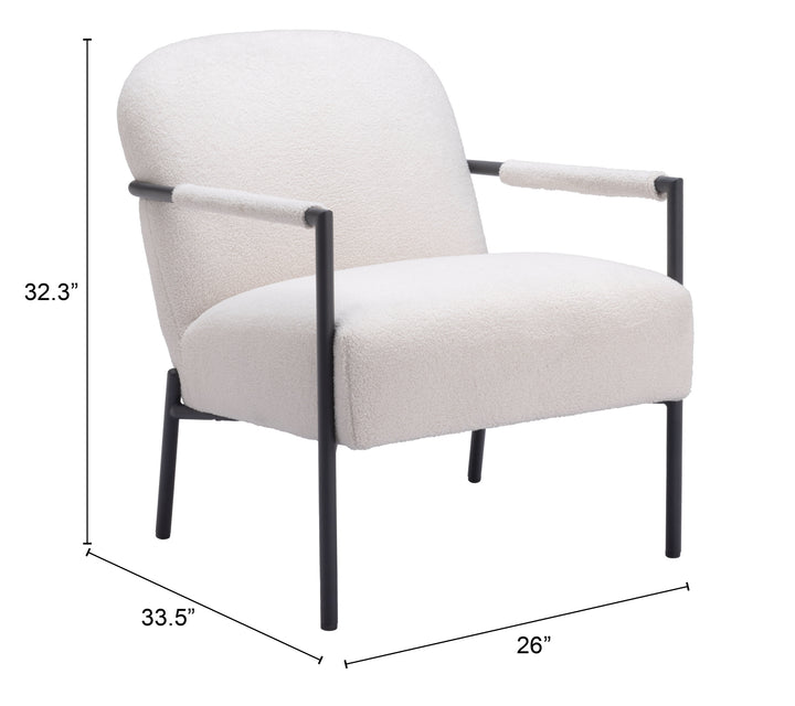 Zuo Chicago Accent Chair Ivory