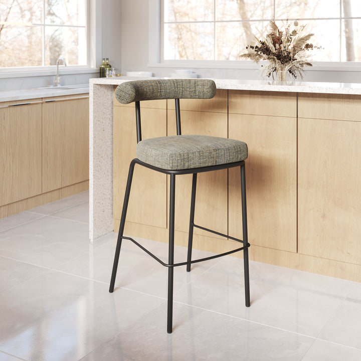 Zuo Kede Barstool Green Tweed