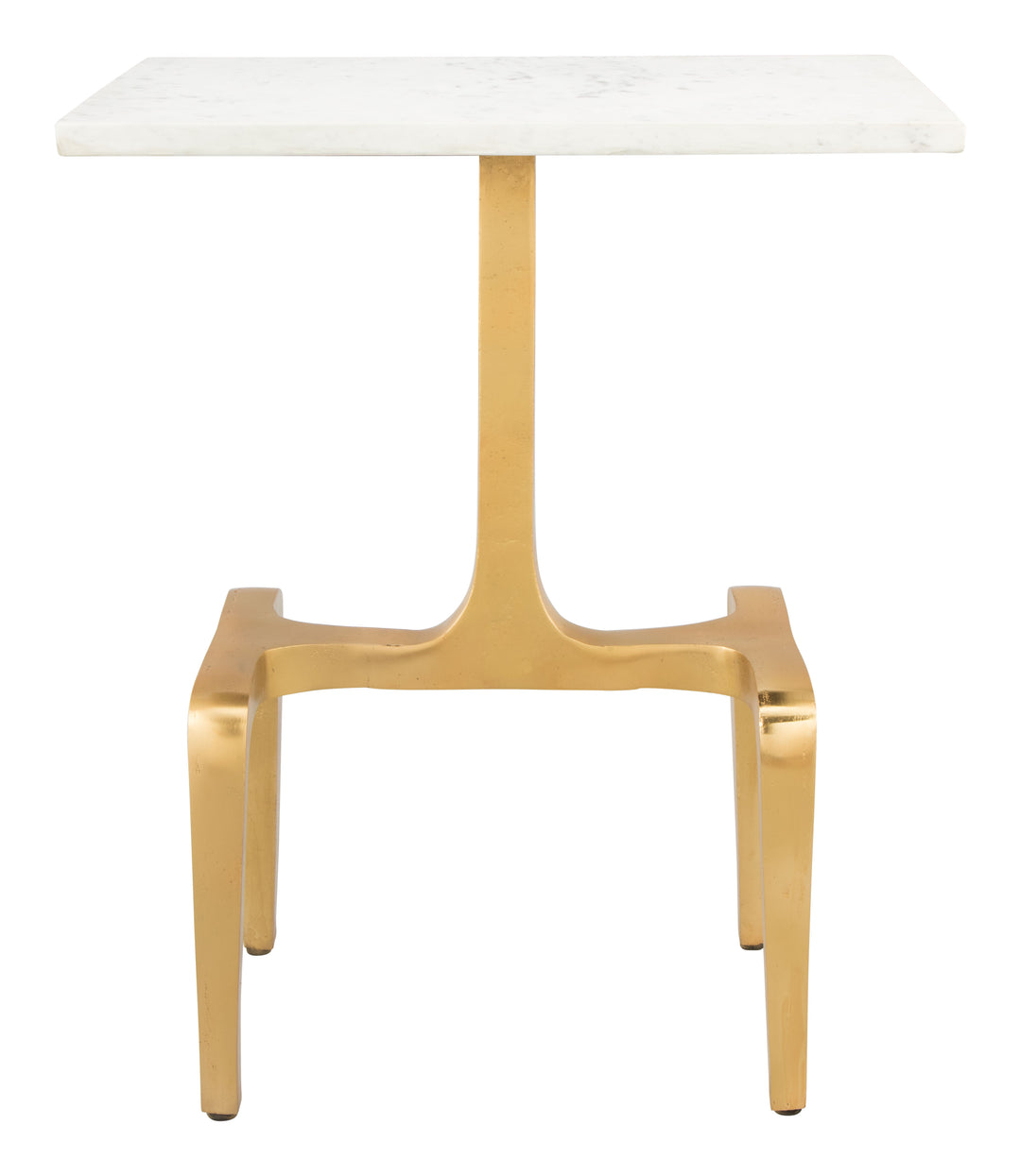 Zuo Clement Side Table White & Gold