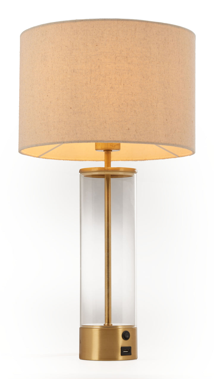 Zuo Boreal Table Lamp Beige & Gold