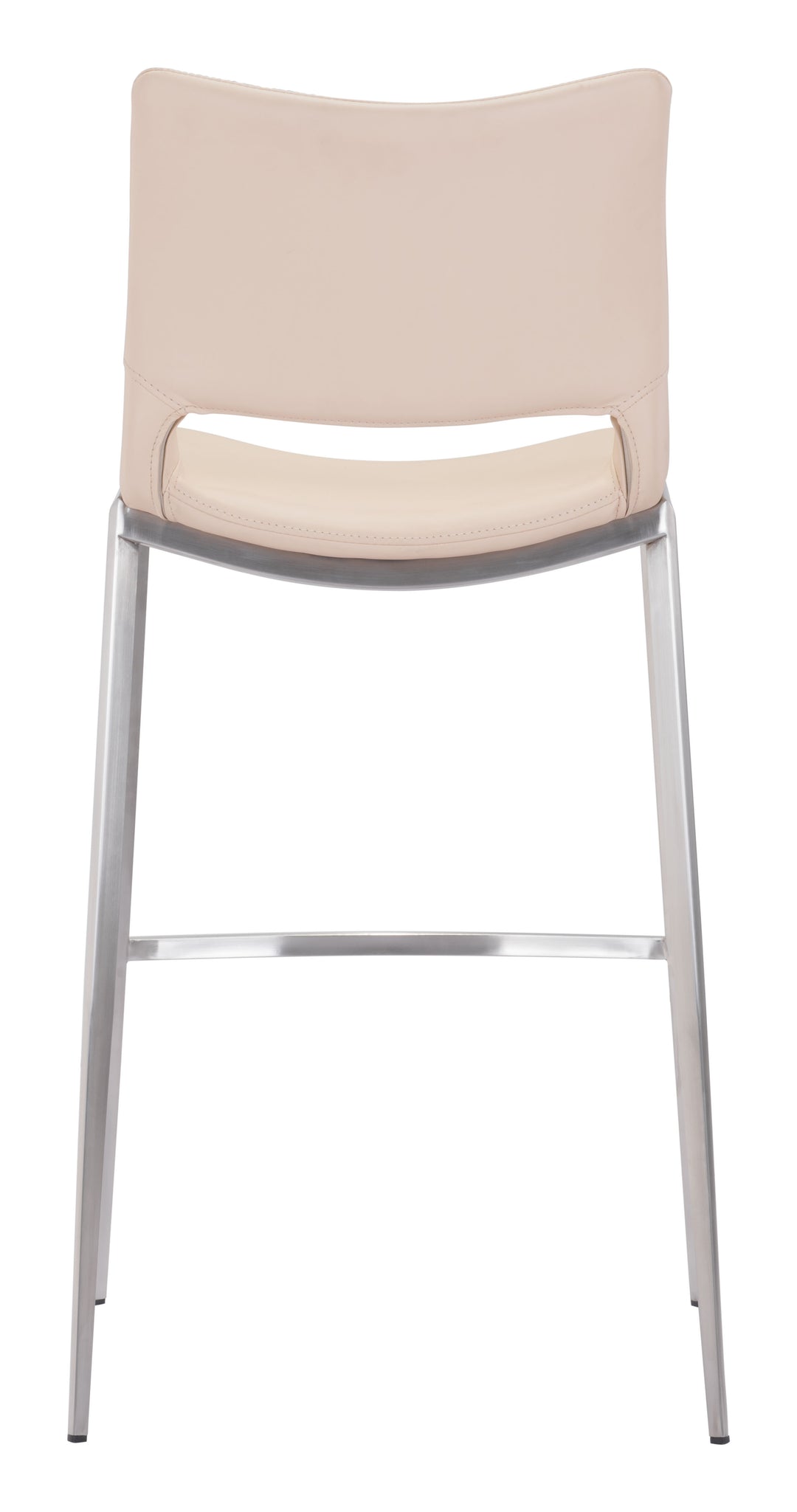 Zuo Ace Barstool (Set of 2) Light Pink & Silver