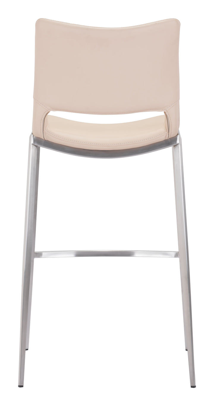 Zuo Ace Barstool (Set of 2) Light Pink & Silver