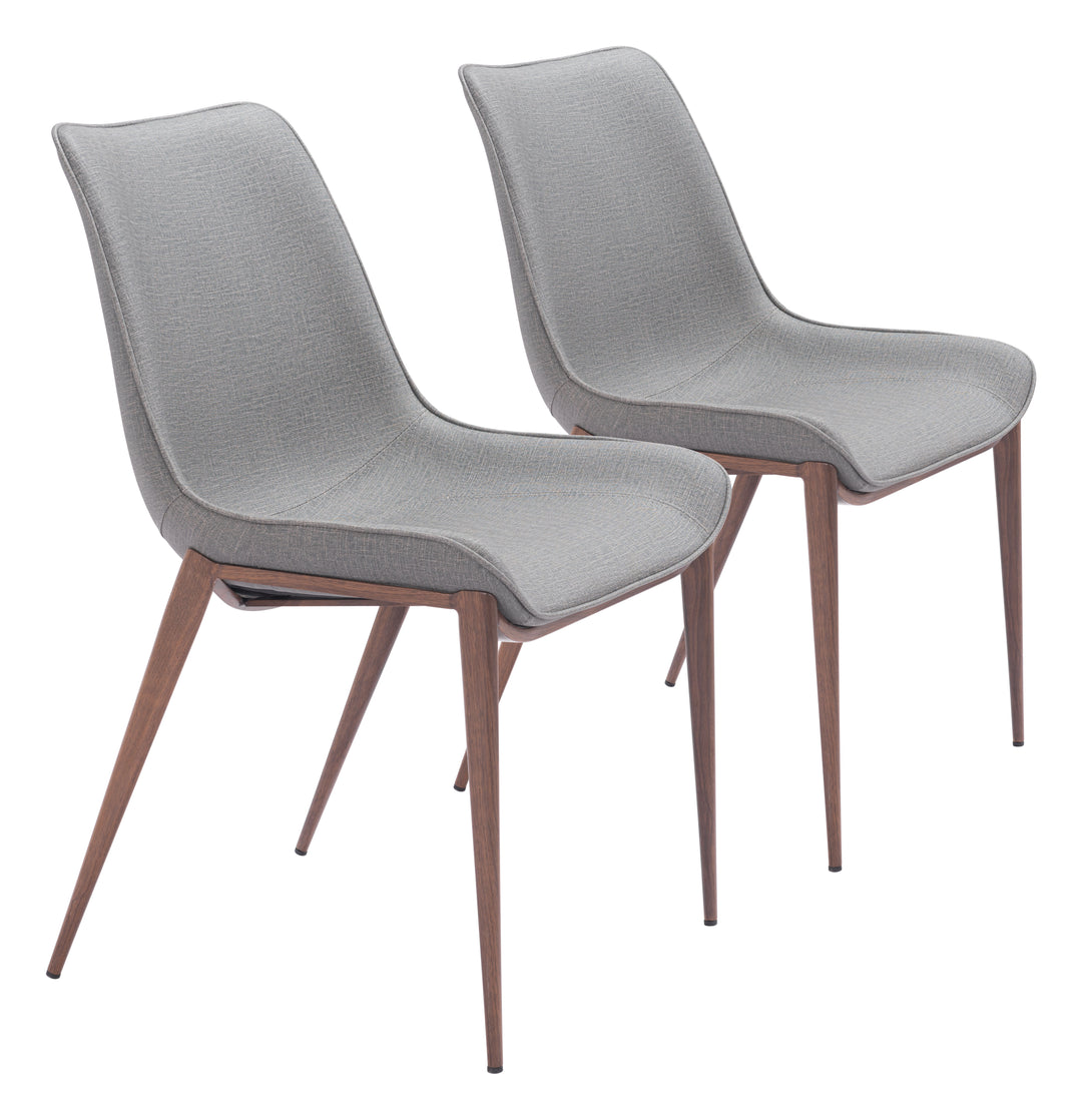 Zuo Magnus Dining Chair (Set of 2) Slate Gray & Walnut