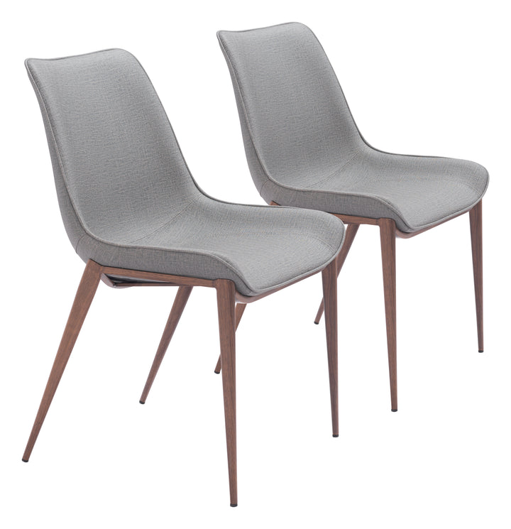 Zuo Magnus Dining Chair (Set of 2) Slate Gray & Walnut