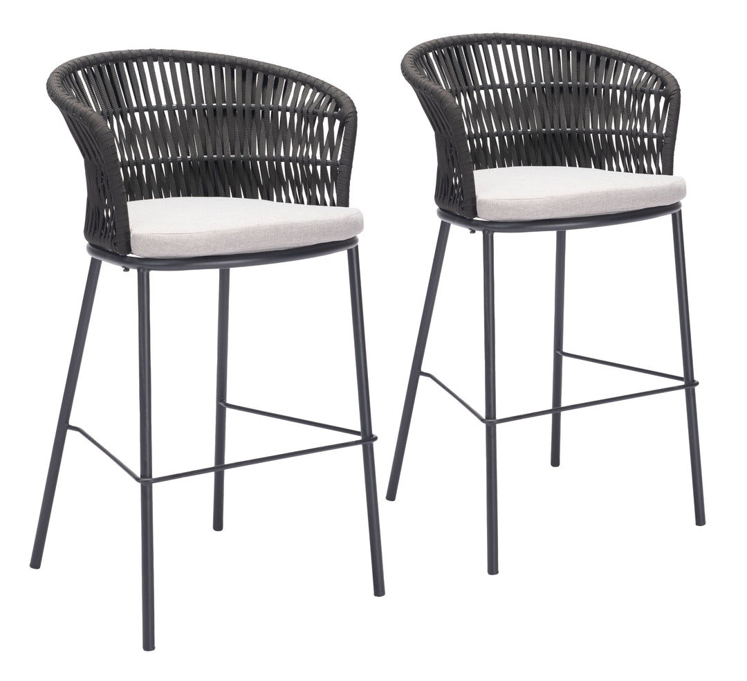 Zuo Freycinet Barstool (Set of 2) Black