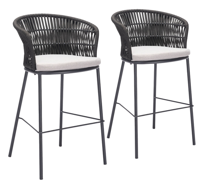 Zuo Freycinet Barstool (Set of 2) Black