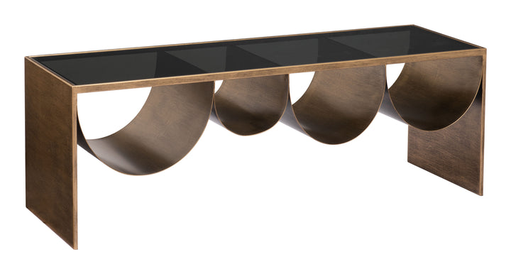 Zuo Reed Coffee Table Brass & Black