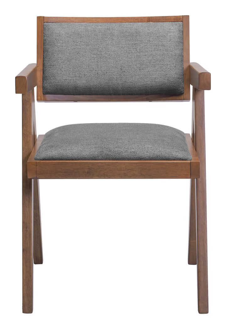 Zuo Delhi Dining Chair (Set of 2) Gray & Walnut