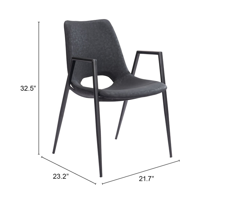Zuo Desi Dining Chair (Set of 2) Black