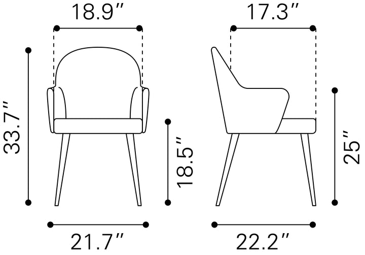 Zuo Silloth Dining Chair Brown