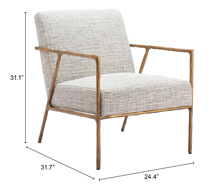 Zuo Norrebro Accent Chair Beige Frost