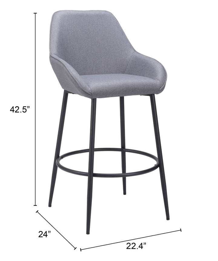 Zuo Vila Barstool (Set of 2) Gray