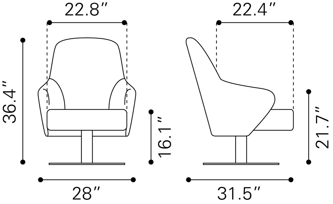 Zuo Withby Accent Chair Brown