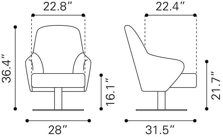 Zuo Withby Accent Chair Brown