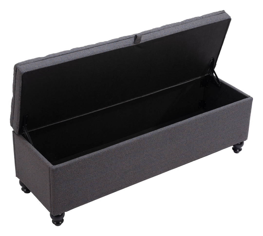 Zuo Halifax Storage Bench Gravel Gray