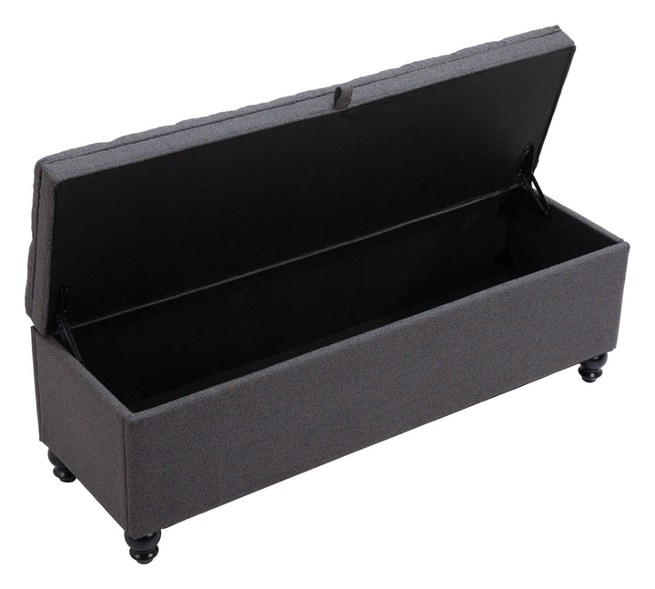 Zuo Halifax Storage Bench Gravel Gray