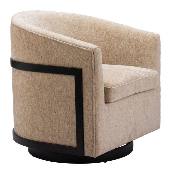 Zuo Hanko Swivel Chair Golden Beige
