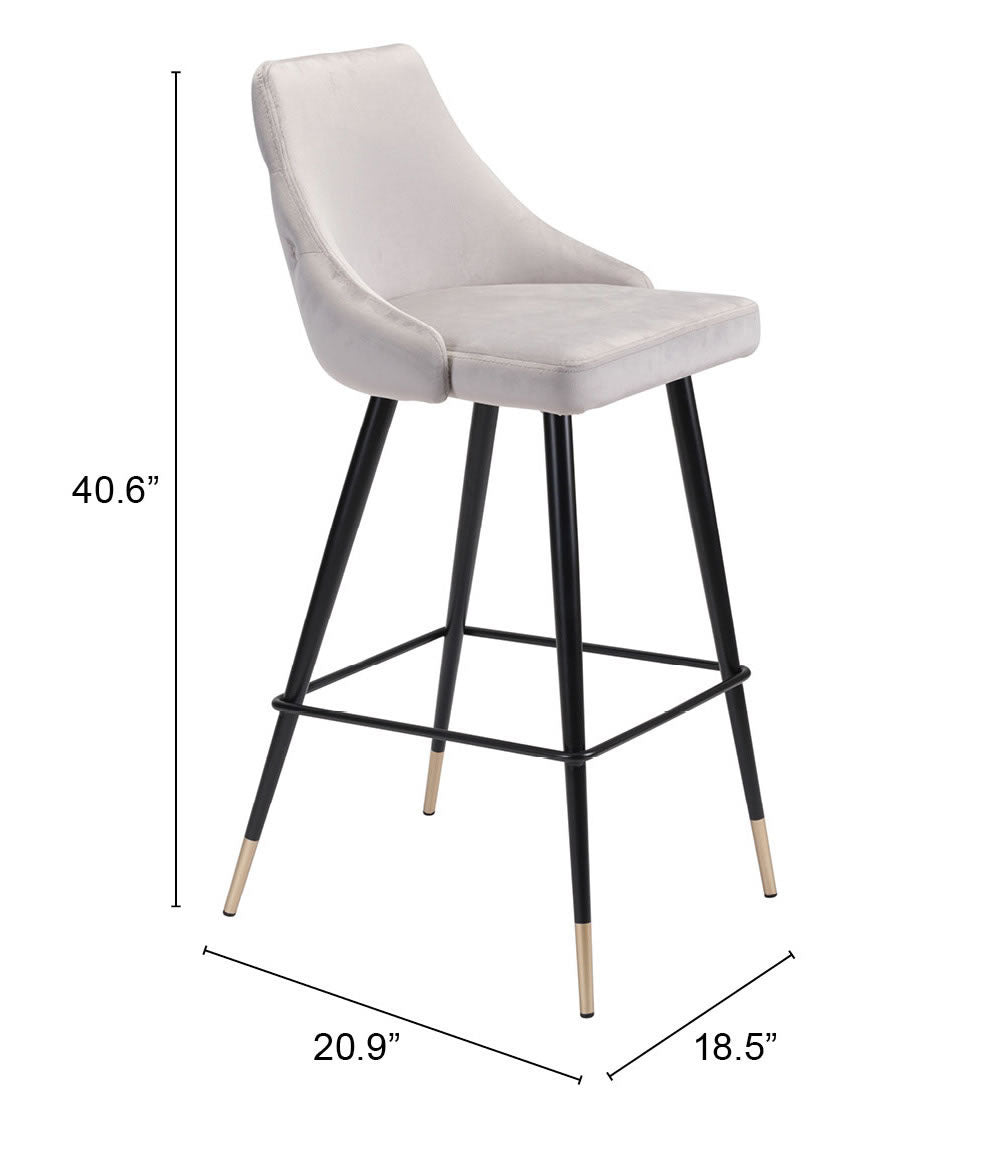 Zuo Piccolo Barstool Gray