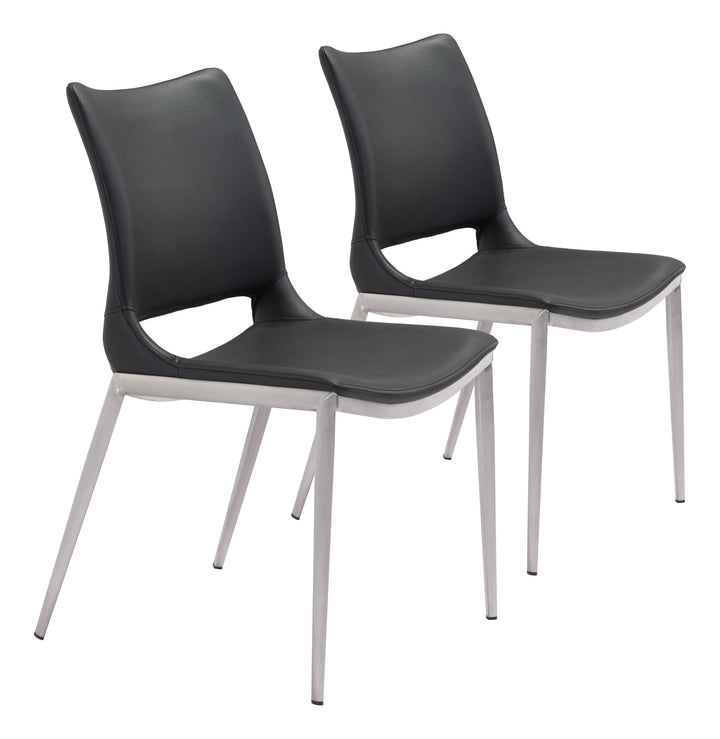 Zuo Ace Dining Chair (Set of 2) Black & Silver