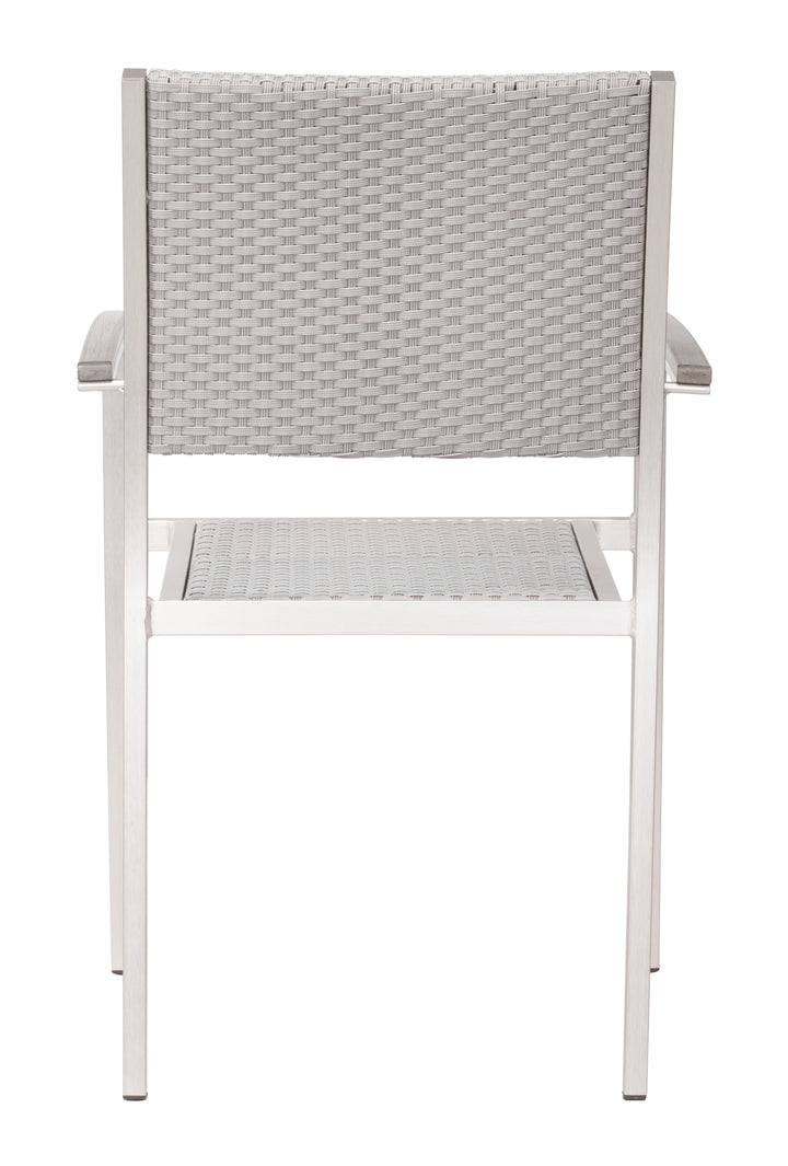 Zuo Metropolitan Dining Armchair (Set of 2) Gray & Silver