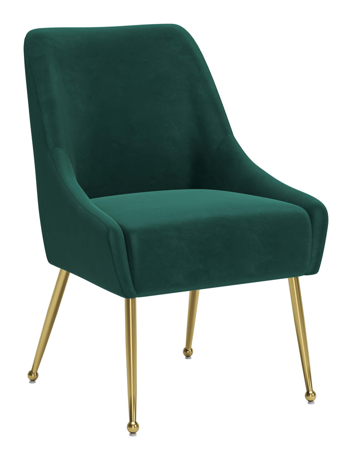 Zuo Maxine Dining Chair Green & Gold