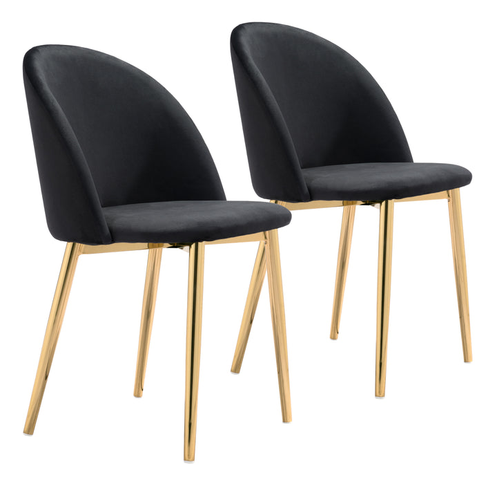 Zuo Cozy Dining Chair (Set of 2) Black & Gold