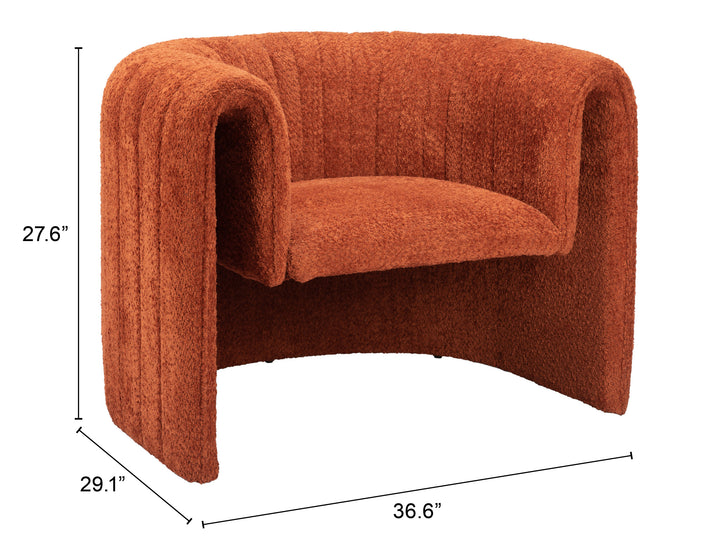 Zuo Viana Accent Chair Burnt Orange