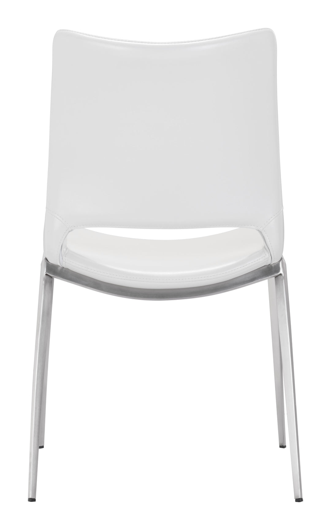 Zuo Ace Dining Chair (Set of 2) White & Silver