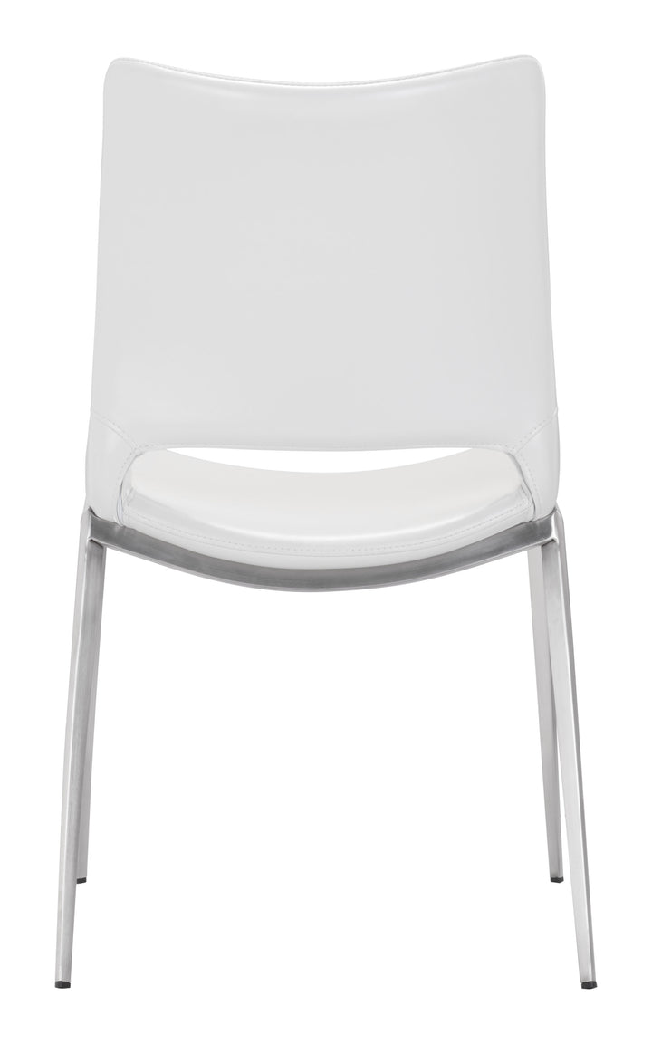 Zuo Ace Dining Chair (Set of 2) White & Silver