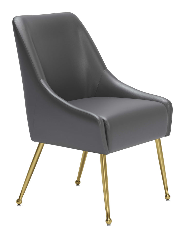 Zuo Maxine Dining Chair Gray & Gold