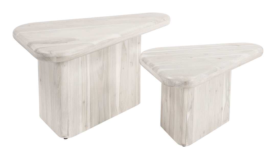 Zuo Navidic Coffee Table Set (2-Piece) Whitewashed