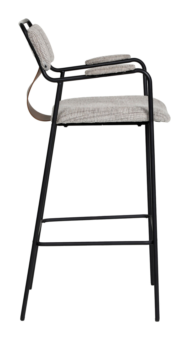 Zuo Couva Barstool (Set of 2) Gray Tweed