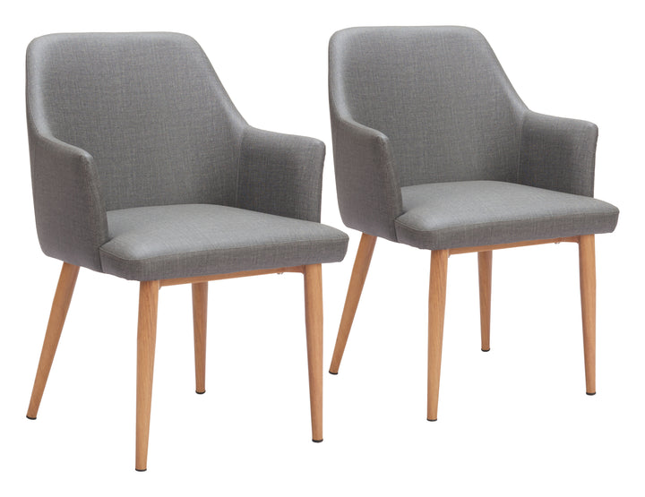 Zuo Wisom Dining Chair (Set of 2) Gray