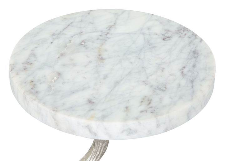 Zuo Joel Side Table White & Silver