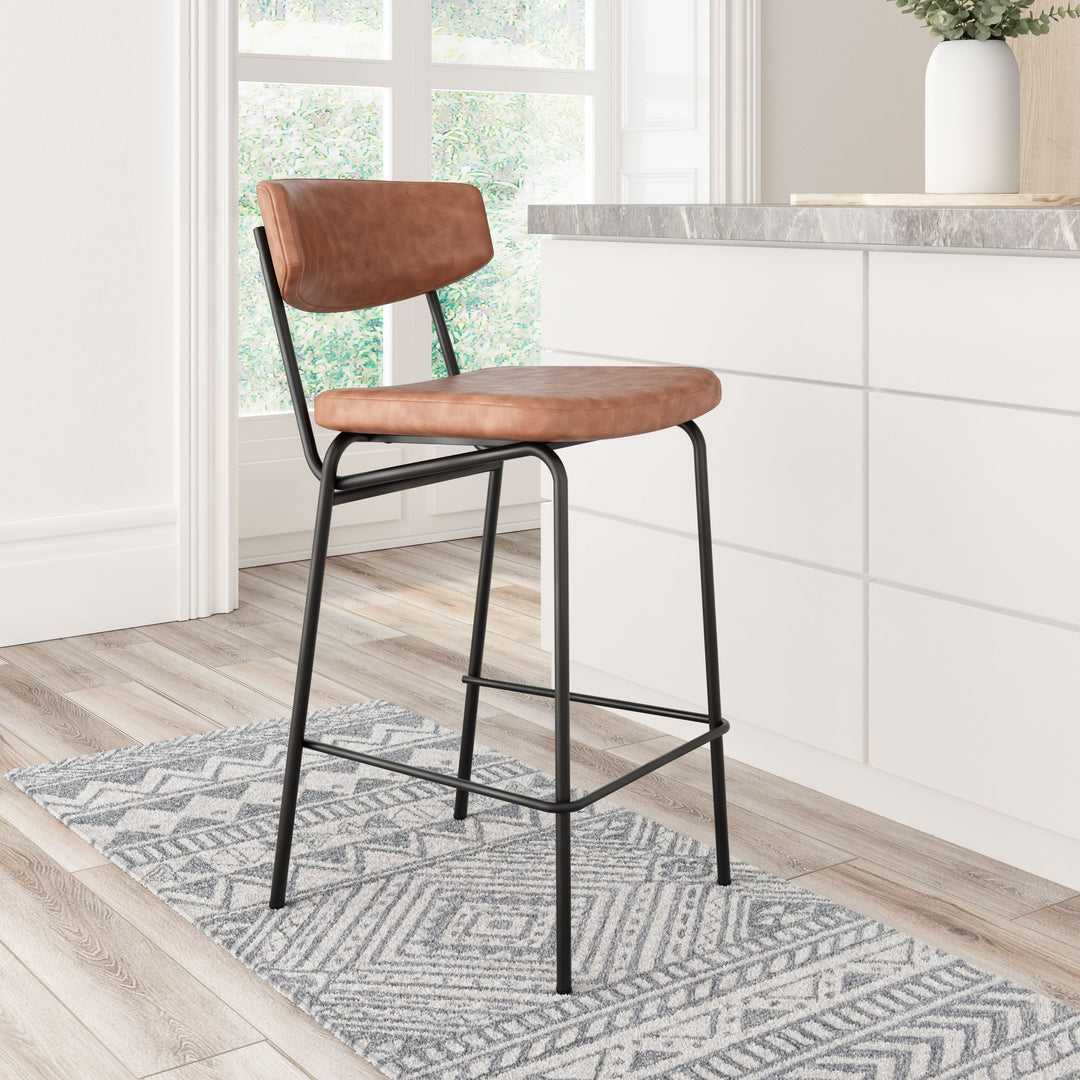 Zuo Charon Counter Stool (Set of 2) Vintage Brown