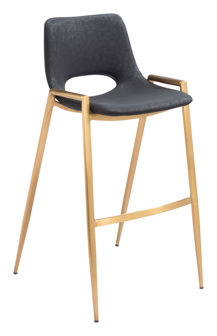 Zuo Desi Barstool (Set of 2) Black & Gold