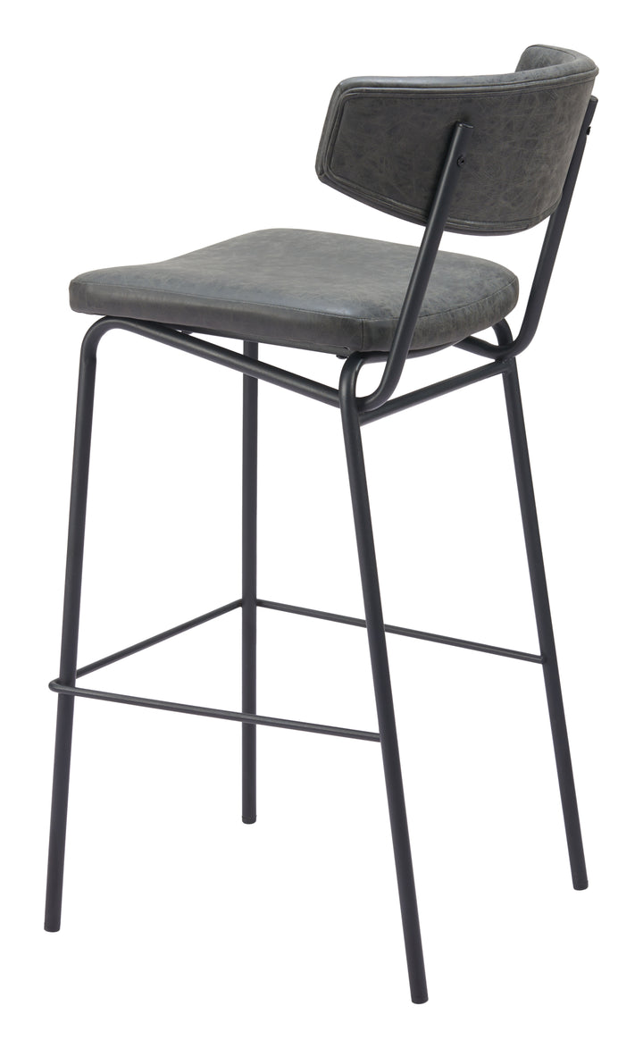 Zuo Charon Barstool (Set of 2) Vintage Black