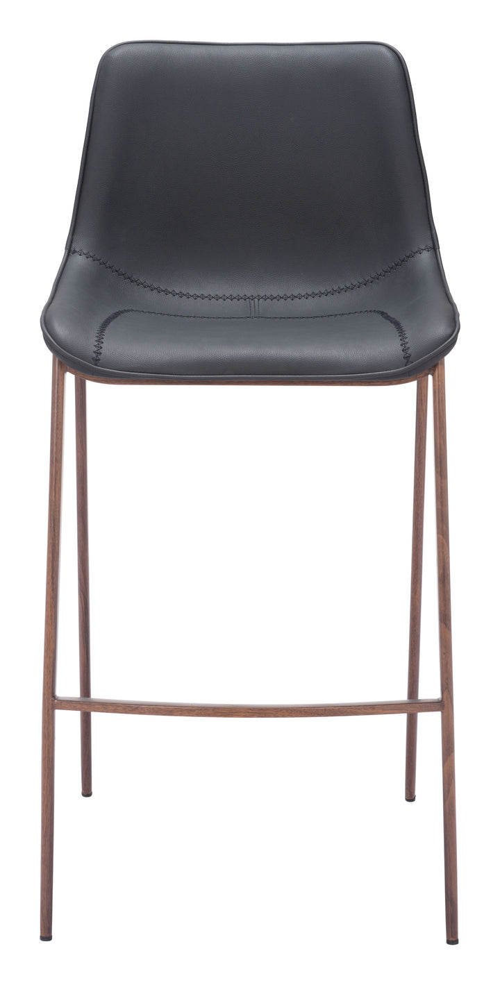 Zuo Magnus Barstool (Set of 2) Black & Walnut