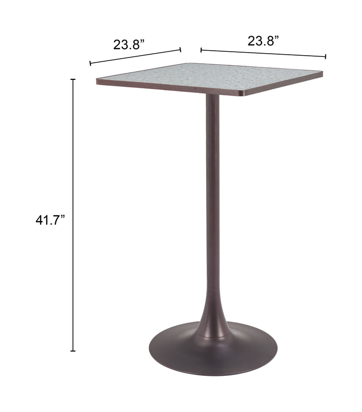 Zuo Spot Bar Table Gray & Bronze