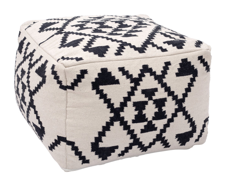 Zuo Lizardo Ottoman Beige & Black